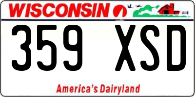 WI license plate 359XSD
