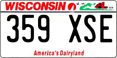 WI license plate 359XSE