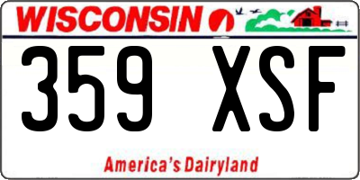 WI license plate 359XSF