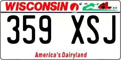 WI license plate 359XSJ