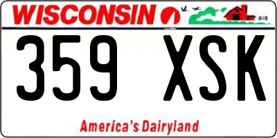 WI license plate 359XSK