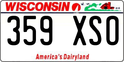 WI license plate 359XSO