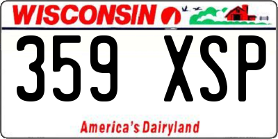 WI license plate 359XSP