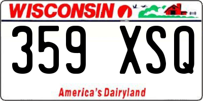 WI license plate 359XSQ
