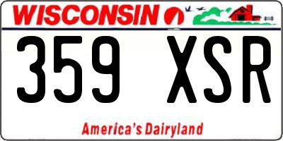 WI license plate 359XSR