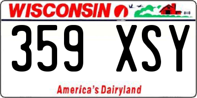 WI license plate 359XSY