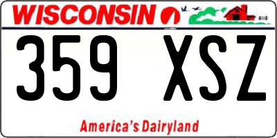 WI license plate 359XSZ