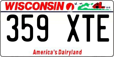 WI license plate 359XTE