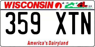 WI license plate 359XTN