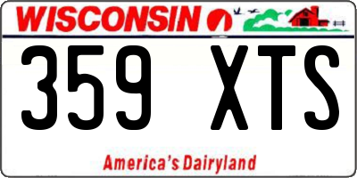 WI license plate 359XTS