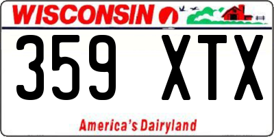 WI license plate 359XTX