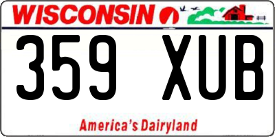 WI license plate 359XUB