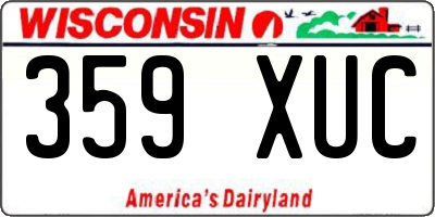 WI license plate 359XUC