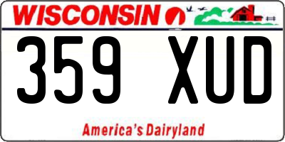 WI license plate 359XUD