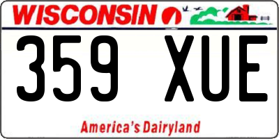 WI license plate 359XUE