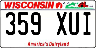 WI license plate 359XUI