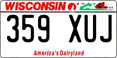 WI license plate 359XUJ