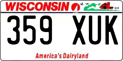 WI license plate 359XUK
