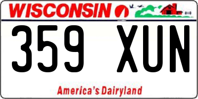 WI license plate 359XUN