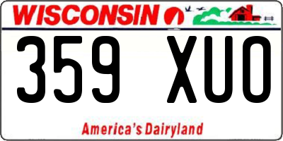 WI license plate 359XUO
