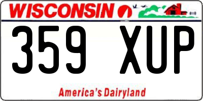 WI license plate 359XUP