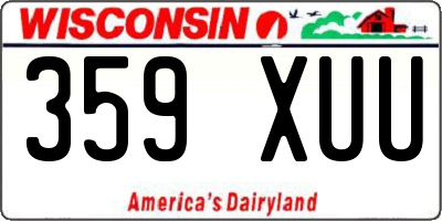 WI license plate 359XUU