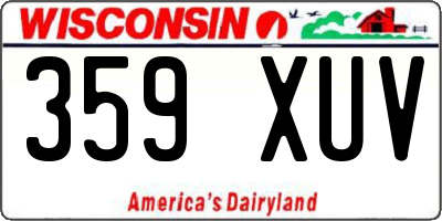 WI license plate 359XUV