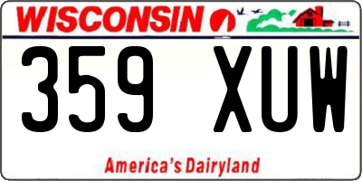 WI license plate 359XUW