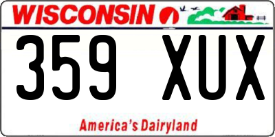 WI license plate 359XUX