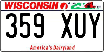 WI license plate 359XUY