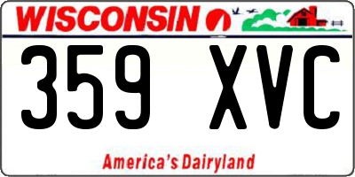 WI license plate 359XVC