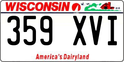 WI license plate 359XVI