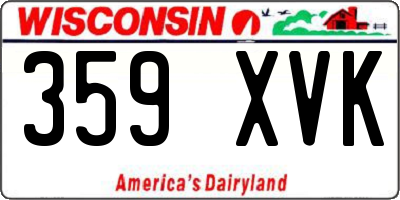 WI license plate 359XVK