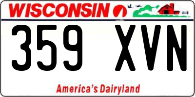 WI license plate 359XVN