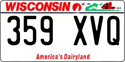 WI license plate 359XVQ