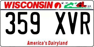 WI license plate 359XVR