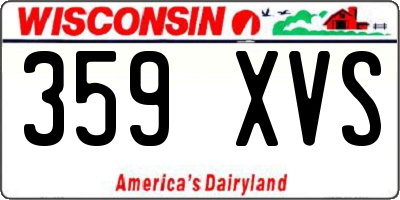 WI license plate 359XVS