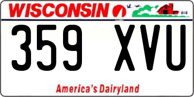 WI license plate 359XVU