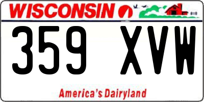 WI license plate 359XVW