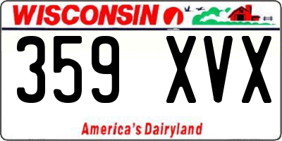 WI license plate 359XVX