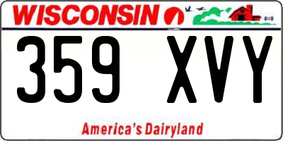 WI license plate 359XVY