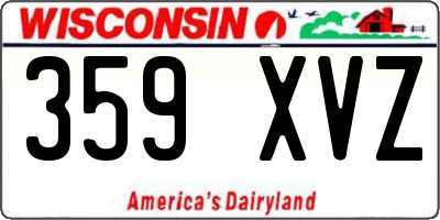 WI license plate 359XVZ