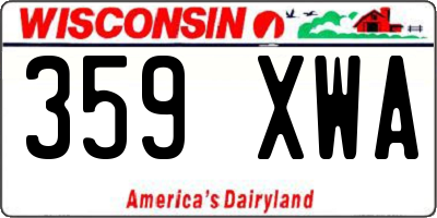 WI license plate 359XWA