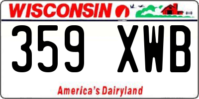 WI license plate 359XWB