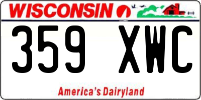 WI license plate 359XWC