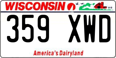 WI license plate 359XWD