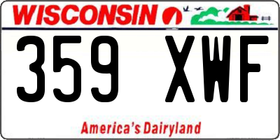 WI license plate 359XWF
