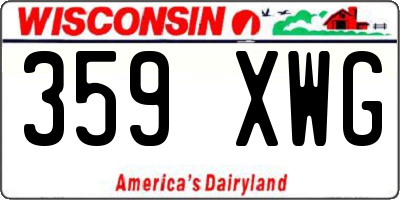 WI license plate 359XWG