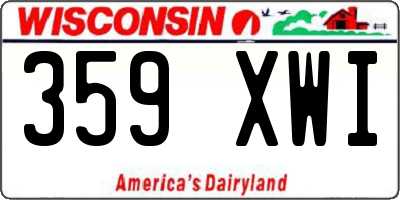 WI license plate 359XWI