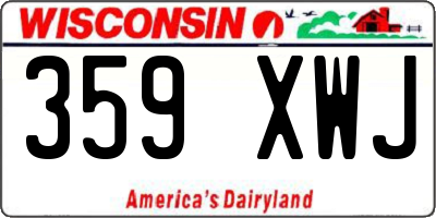 WI license plate 359XWJ